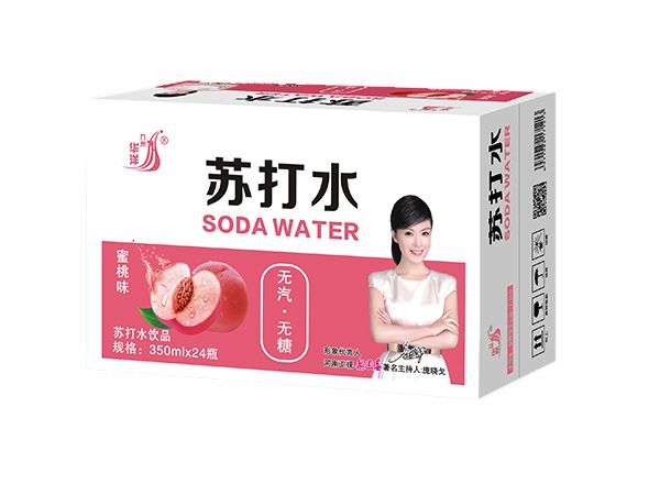 九州華洋蘇打水水蜜桃味蘇打水飲品招商350mlx24瓶